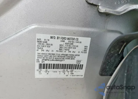 2018 Ford Edge Sel z USA, uszkodzony, nr VIN 2FMPK3J80JBB52077